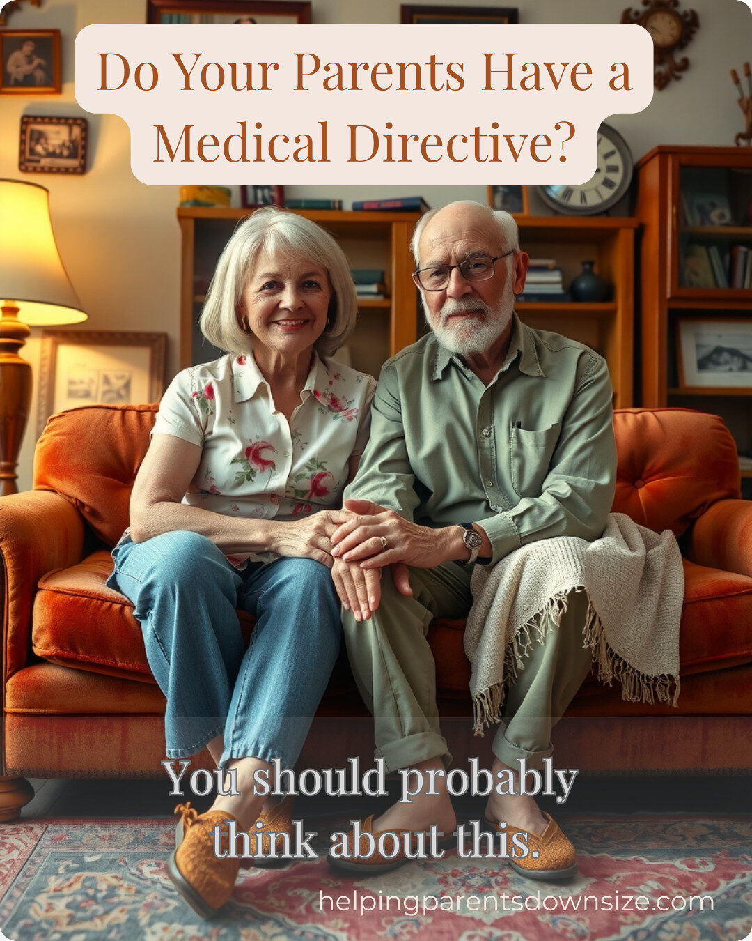 Elderly couple considering medical and legal decisions for their health and future.