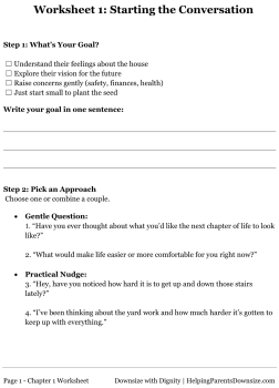Conversation Starter Guide for Aging Parents - Downsizing with Dignity - Larry Burklow Jr