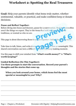 Senior Home Inventory and Treasure Tracker Checklist - Downsizing with Dignity - Larry Burklow Jr