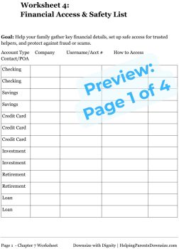 Senior Fraud Prevention and Account Access Tracker - Downsize with Dignity - Larry Burklow Jr